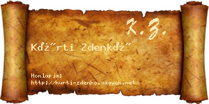 Kürti Zdenkó névjegykártya